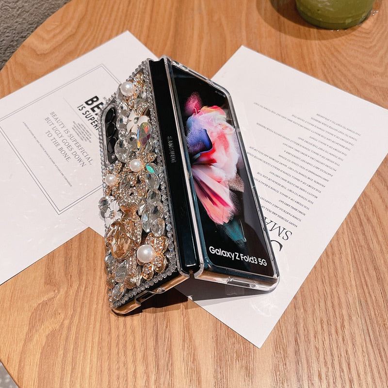 Fashion Diamond Flower Phone case For Samsung Galaxy Z Fold 4