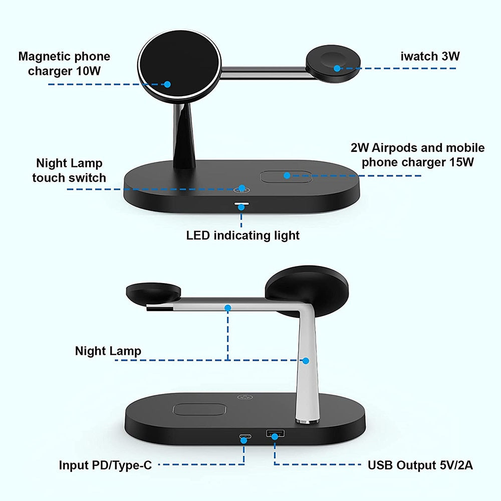 3 in 1 Magnetic Wireless Charging Station For iPhone,Apple Watch & AirPods - iHive