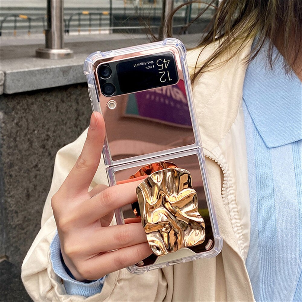 Bracket Makeup Mirror Case For Samsung Galaxy Z Flip 4 - Galaxy Z Flip 4 Case