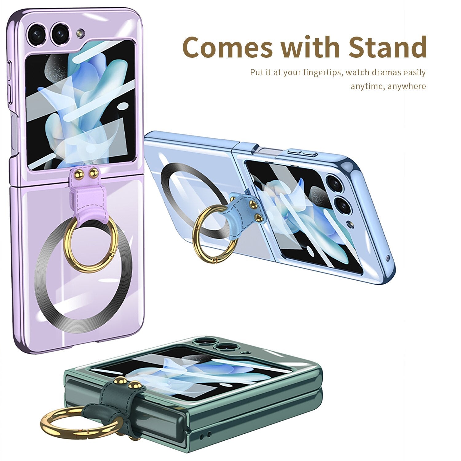 Magsafe Wireless Charging Case with Ring Holder For Samsung Galaxy Z Flip 5