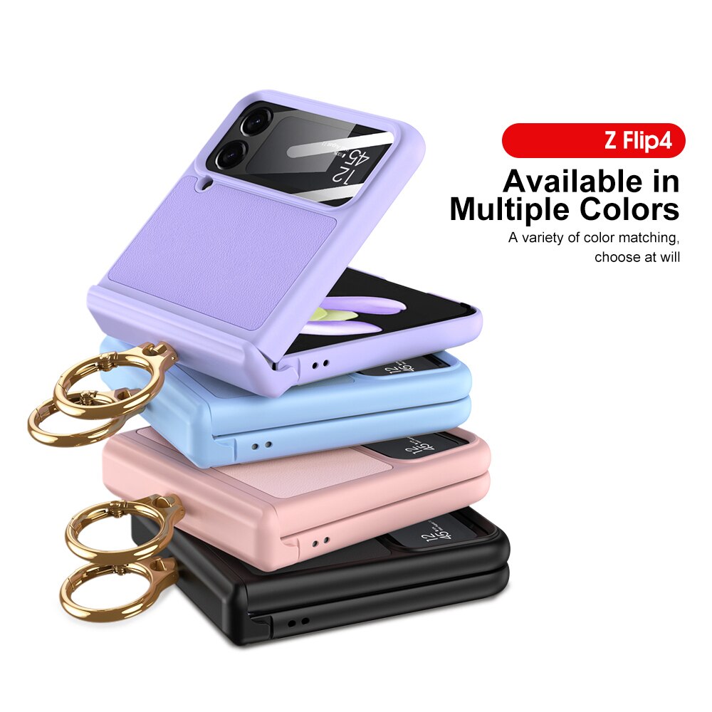 Leather Magnetic Case with Bracket For Samsung Galaxy Z Flip 4 - Galaxy Z Flip 4 Case