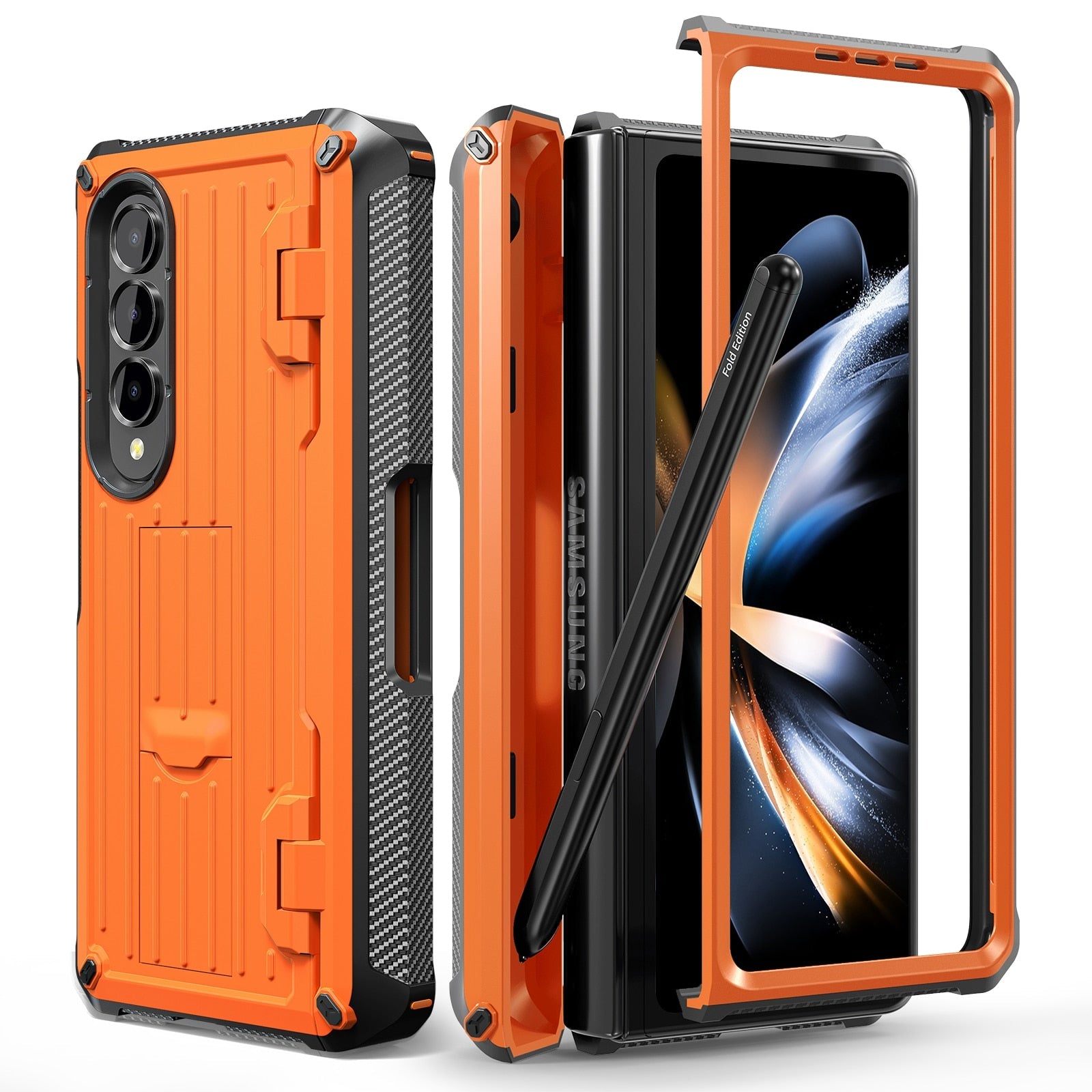 Shockproof Cover with S Pen Holder For Samsung Galaxy Z Fold 4