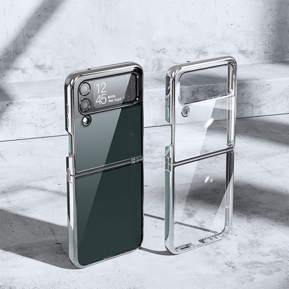 Luxury Transparent Folding Case For Samsung Galaxy Z Flip 4 - Galaxy Z Flip 4 Case