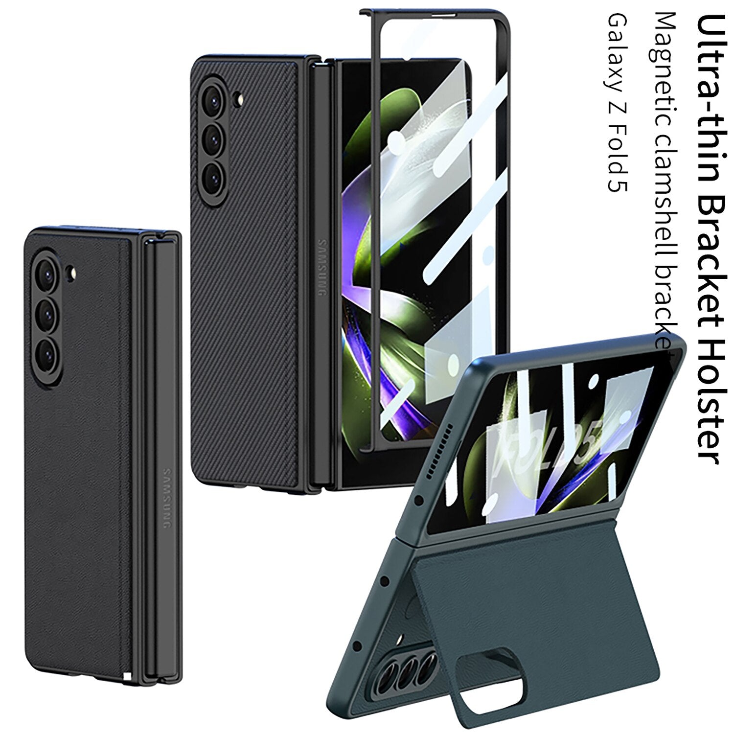 Ultra Thin Leather Case with Bracket For Samsung Galaxy Z Fold 5