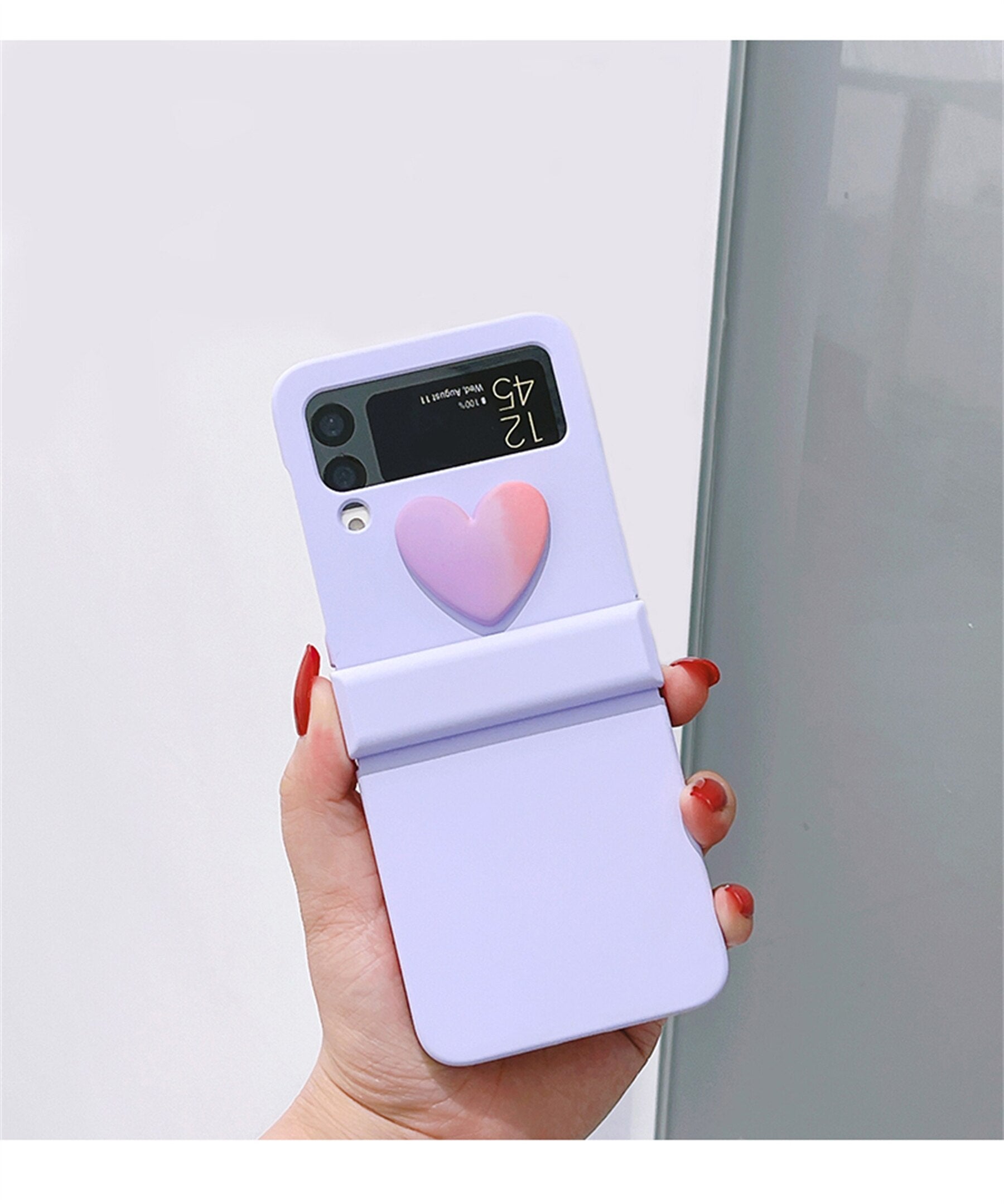 Cute 3D Gradient Heart Case for Samsung Galaxy Z Flip 4 - Galaxy Z Flip 4 Case