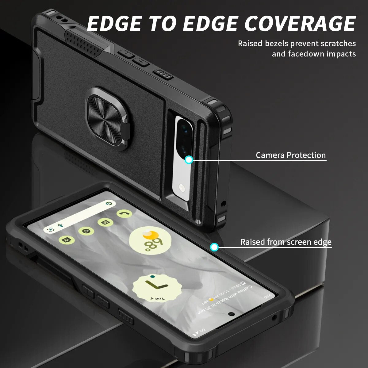 Armor Shockproof Case with Magnetic Ring Holder For Google Pixel 8 Series