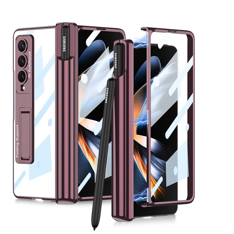 Transparent Case with Pen Holder For Samsung Galaxy Z Fold 4