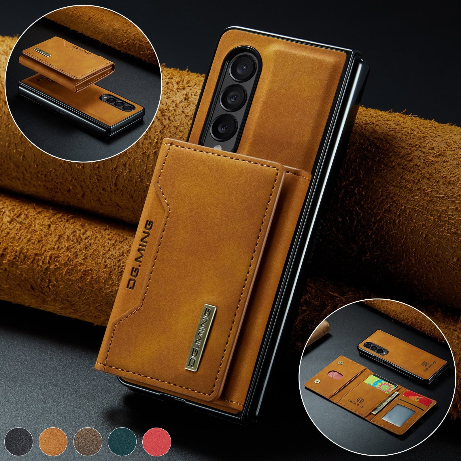 Z Fold 5 : Leather Case