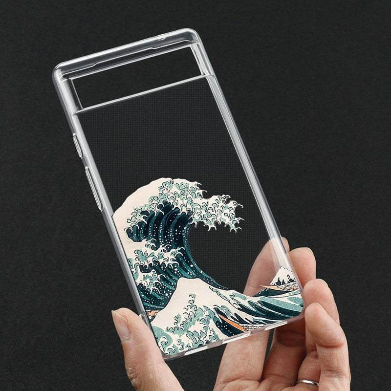 Fashion Great Blue Wave Clear Phone Case for Google Pixel 7 Pro - The Pixel Store