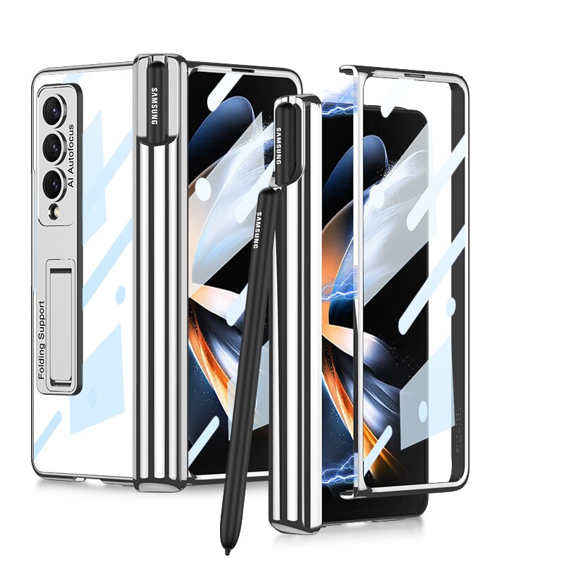 Transparent Case with Pen Holder For Samsung Galaxy Z Fold 4