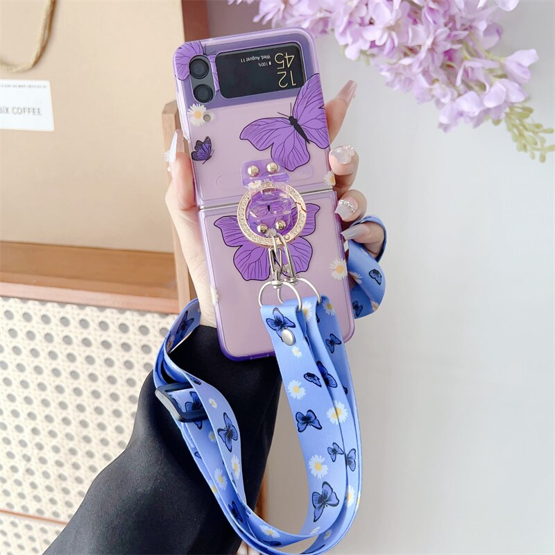 Cute Crossbody Butterfly Case For Galaxy Z Flip 3 & 4