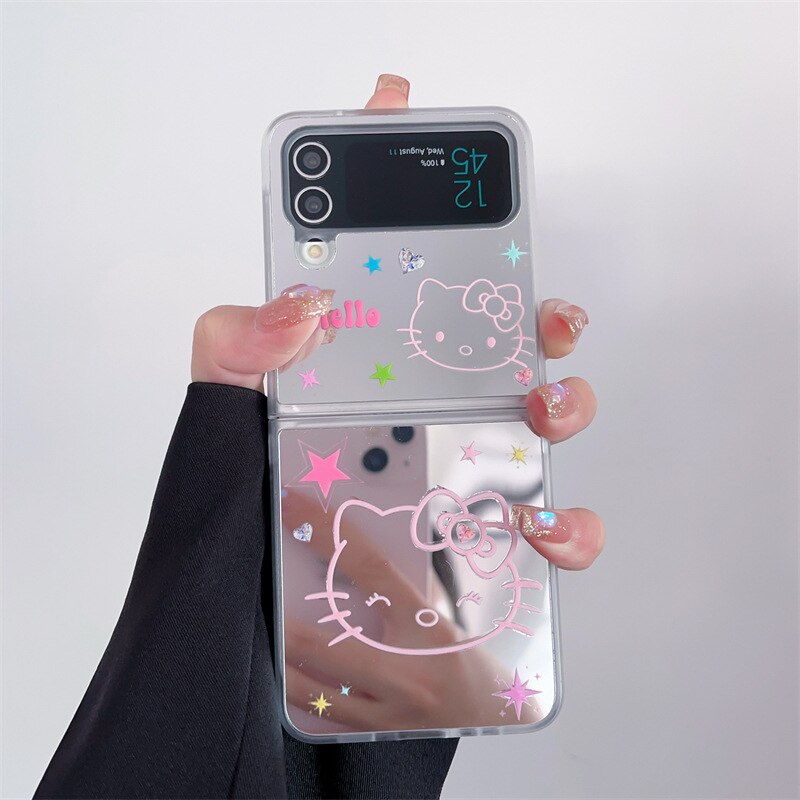 Cute Cartoon Mirror Case For Samsung Galaxy Z Flip 5