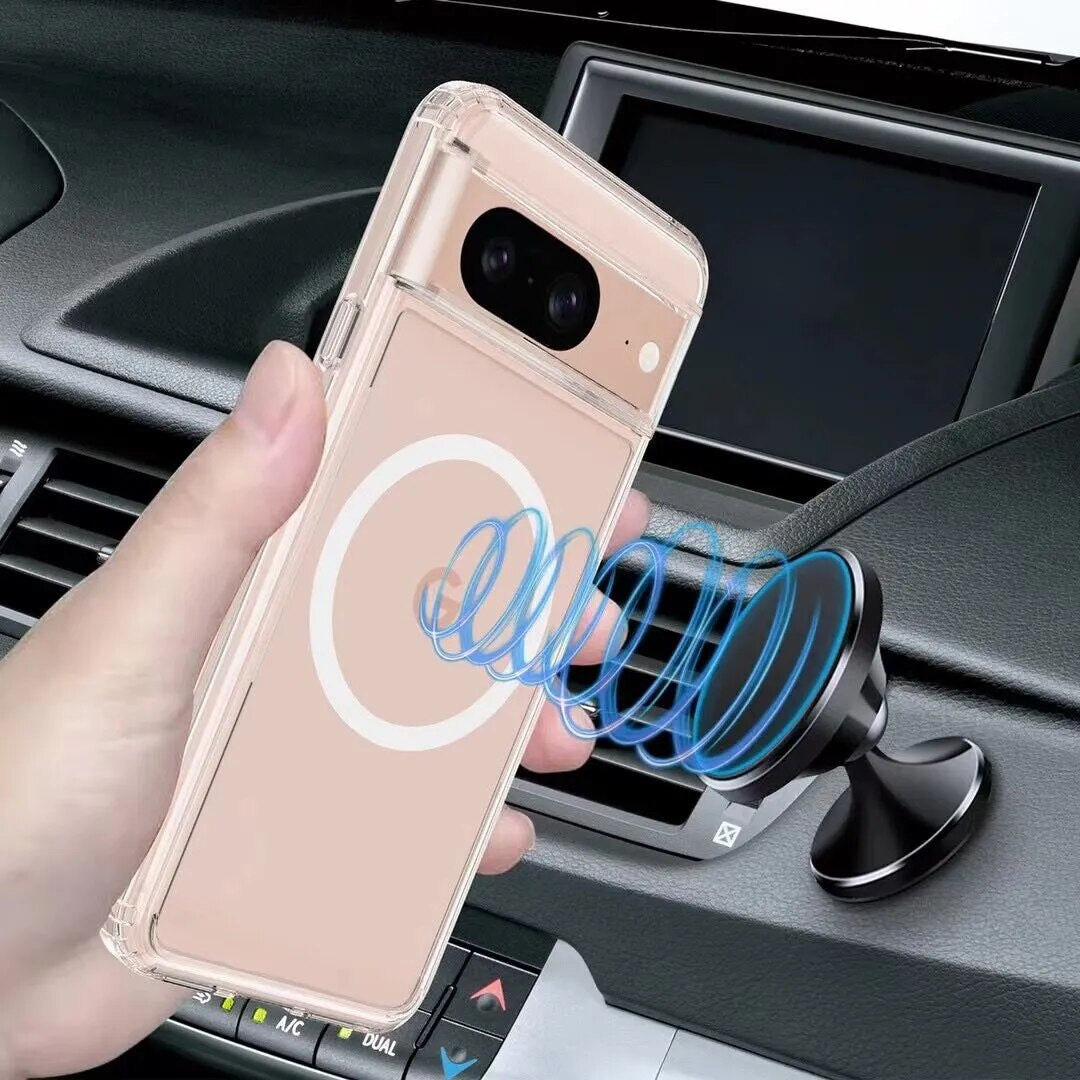 Transparent Magnetic Wireless charging Case For Google Pixel 8 Series