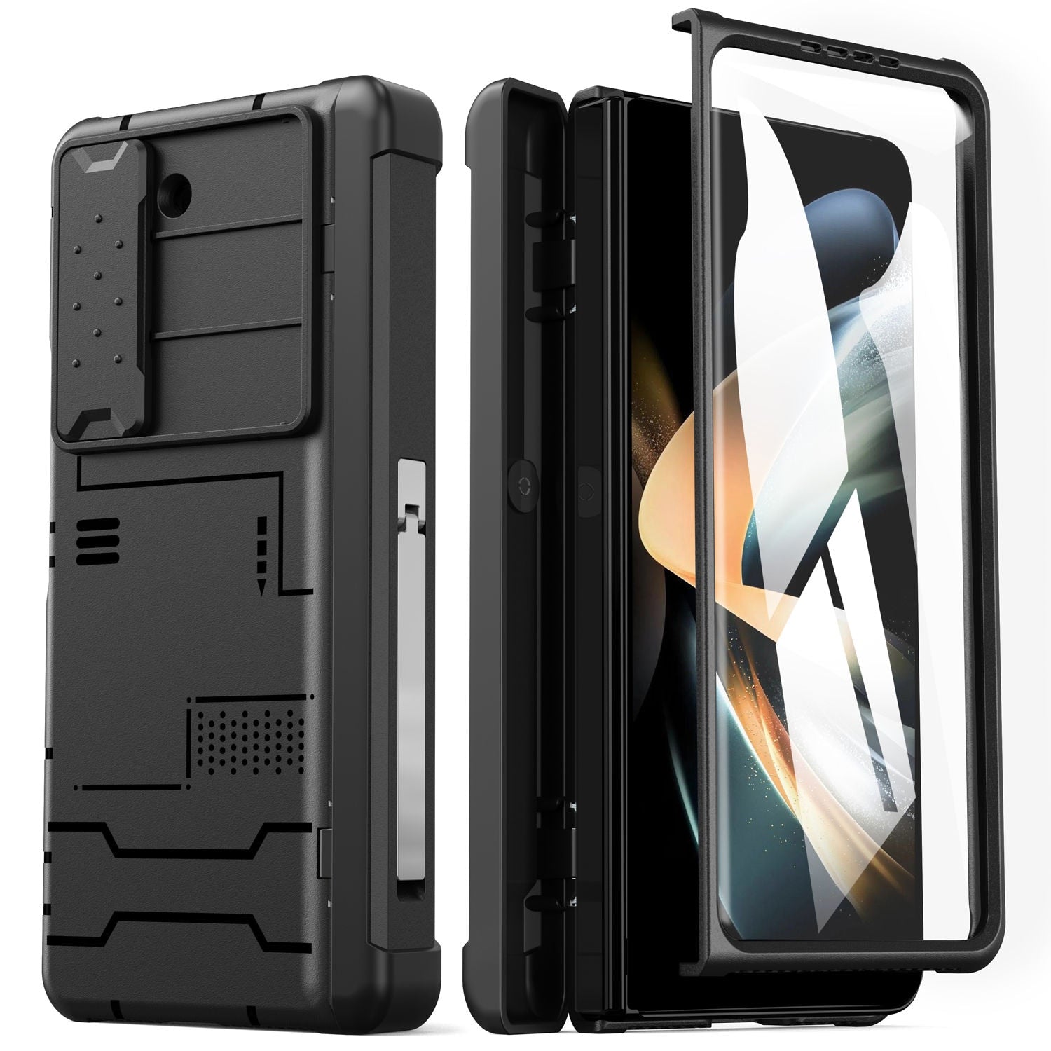 Heavy Duty Protective Case with S Pen Holder For Samsung Galaxy Z Fold 5