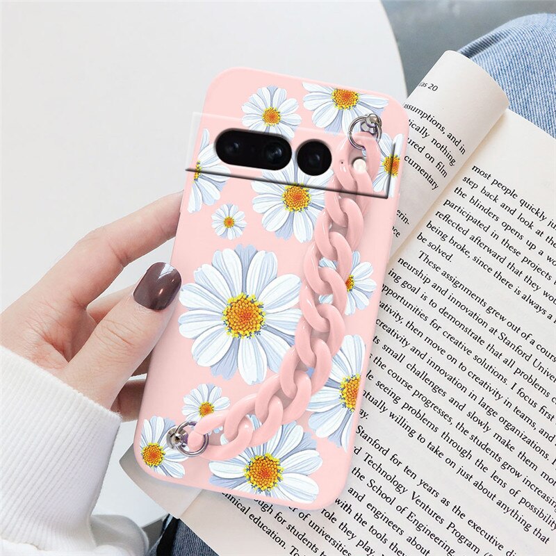 Flowers Silicone Matte Cover For Google Pixel 7 Pro - The Pixel Store