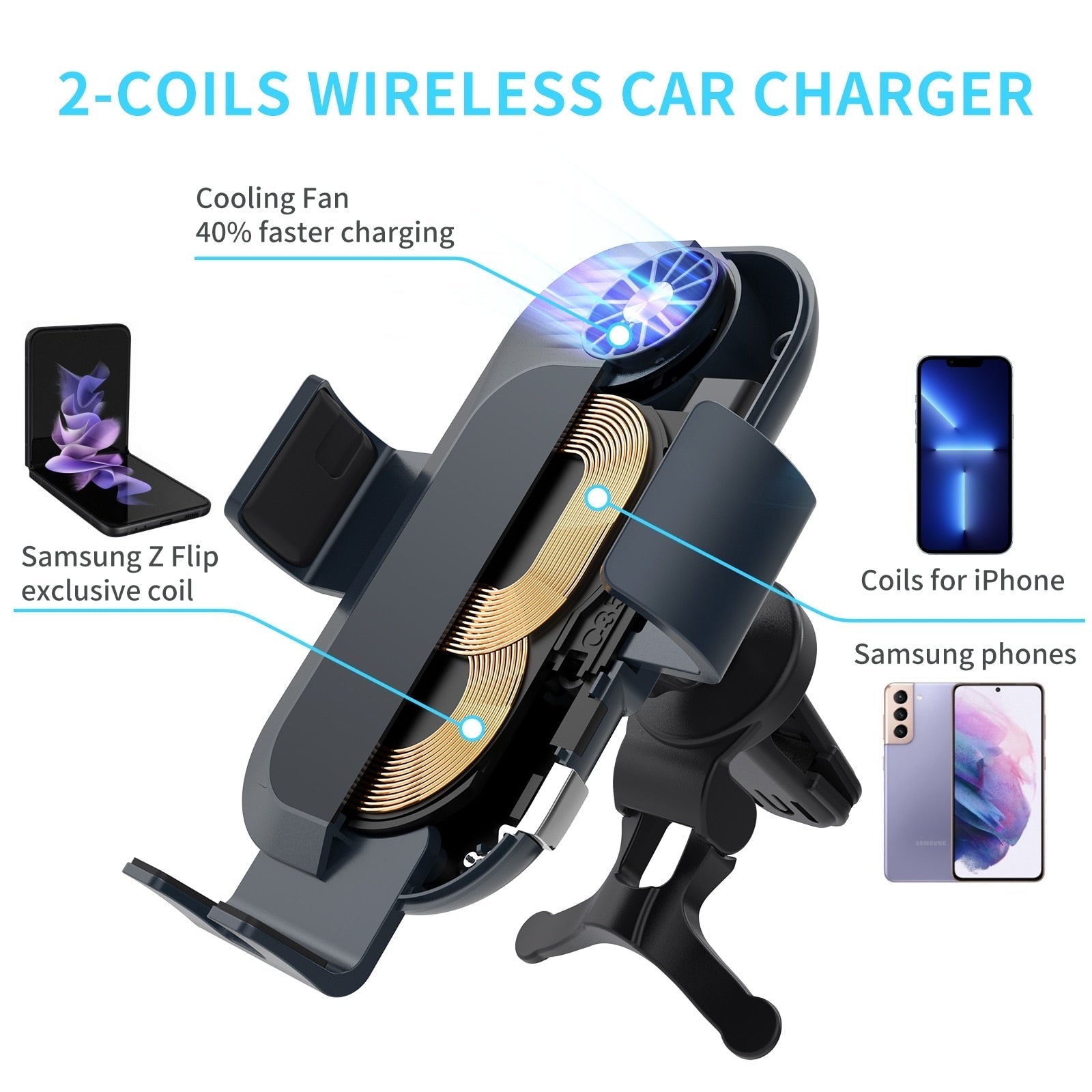AUTO CLAMPING CAR WIRELESS CHARGER FOR PIXEL SERIES