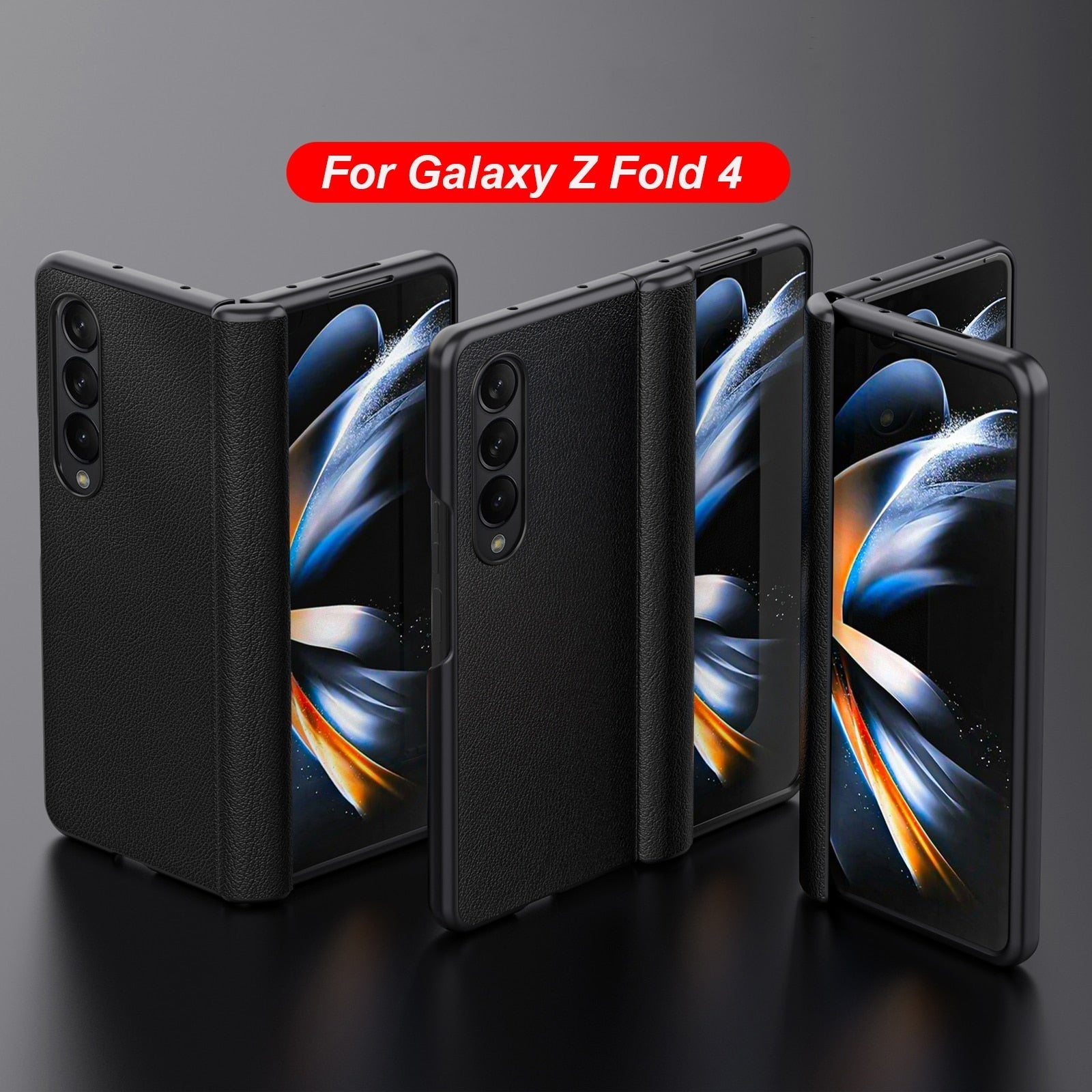 Luxury Leather Hinge Protective Case for Samsung Galaxy Z Fold 4