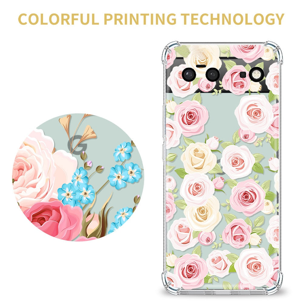 Flower Leaf Transparent Phone Case for Google Pixel 7 Pro - The Pixel Store