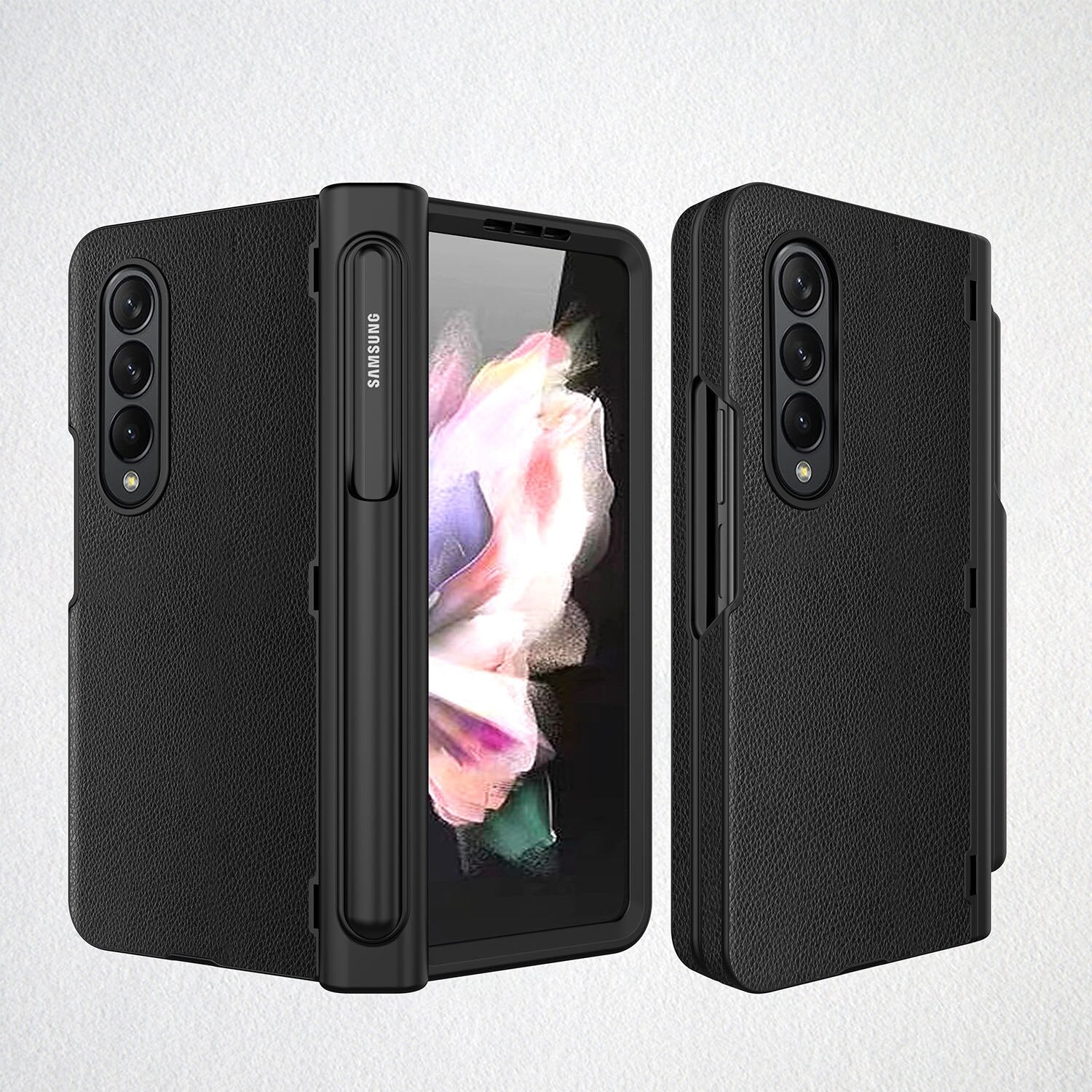 Shockproof Leather Case with S Pen Holder For Samsung Galaxy Z Fold 4