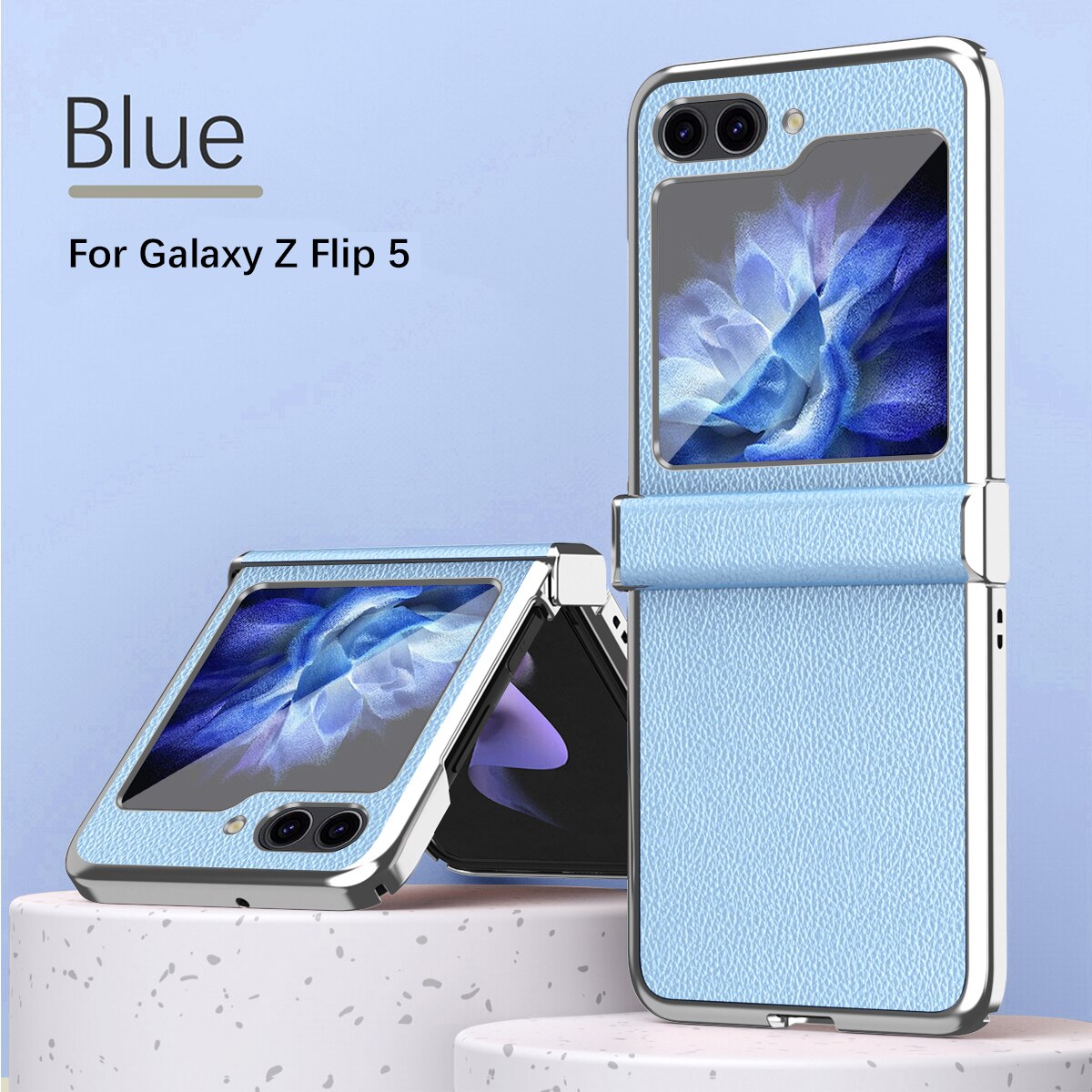 Samsung Galaxy Z Flip 5 Colorful Electroplated Plain Leather Case Samsung Galaxy Z Flip 5 Colorful Electroplated Plain Leather Case