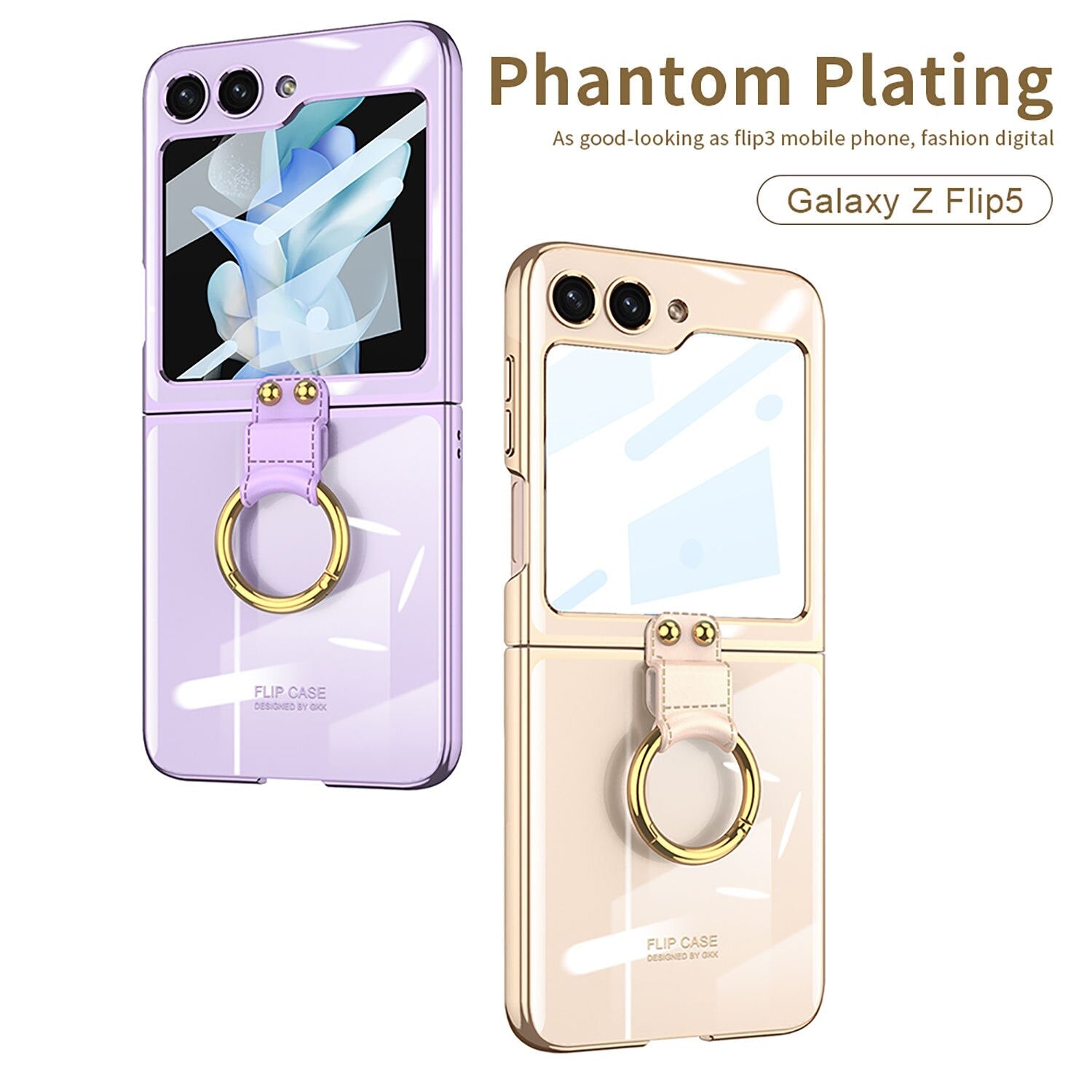 Electroplating Case with Ring Bracket for Samsung Galaxy Z Flip 5