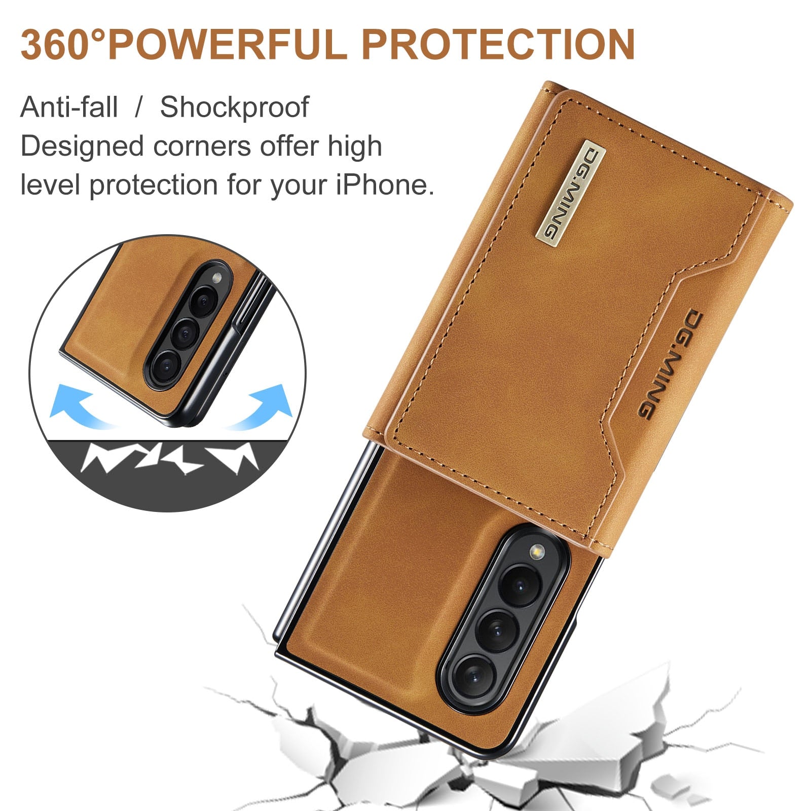 2 In 1 Leather Wallet Case For Samsung Galaxy Z Fold 5