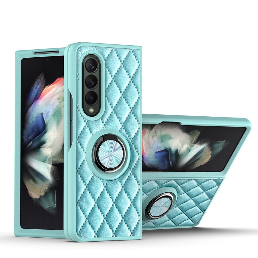 Lattice Finger Ring Case For Samsung Galaxy Z FOLD 4