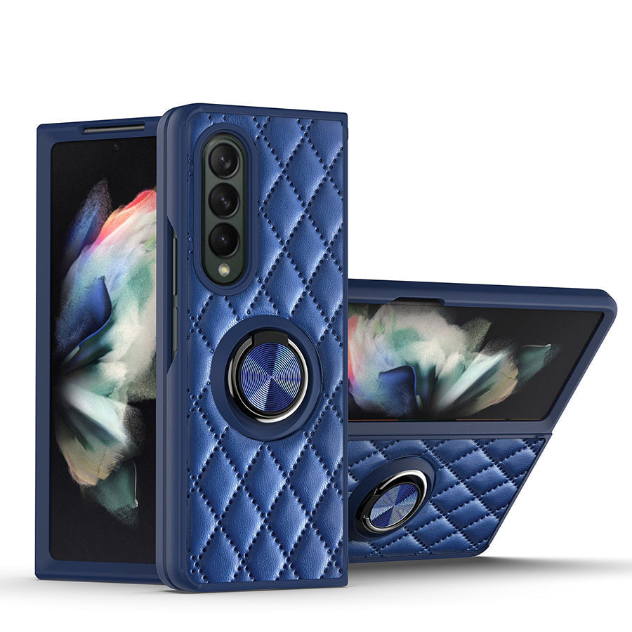 Lattice Finger Ring Case For Samsung Galaxy Z FOLD 4