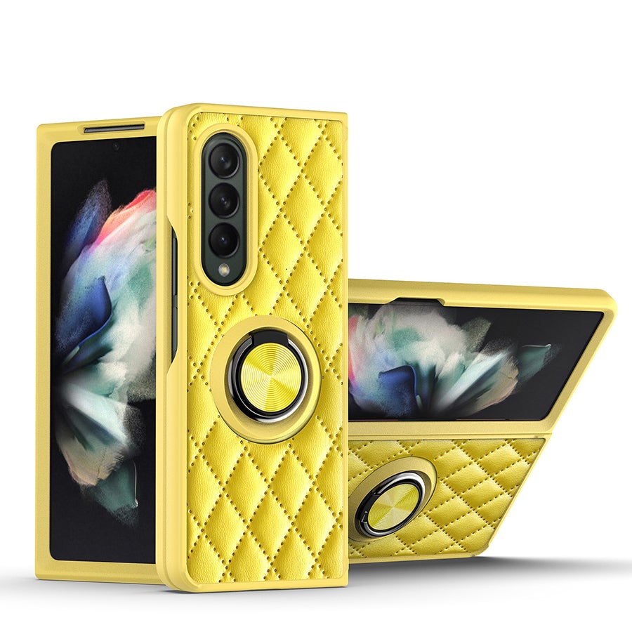 Lattice Finger Ring Case For Samsung Galaxy Z FOLD 4