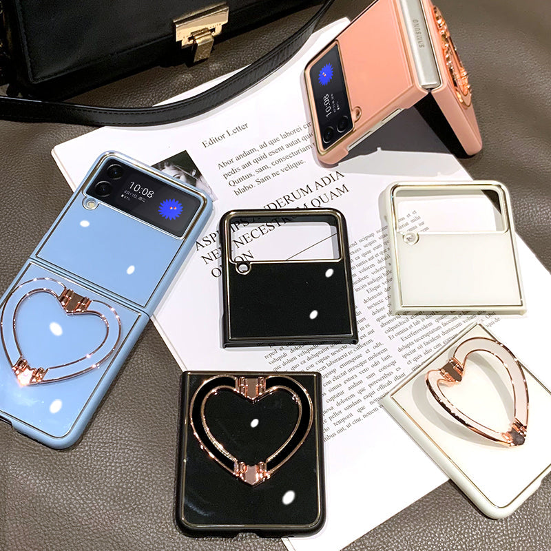 Luxury Heart Bracket Case For Samsung Galaxy Z Flip 4 5G - Galaxy Z Flip 4 Case