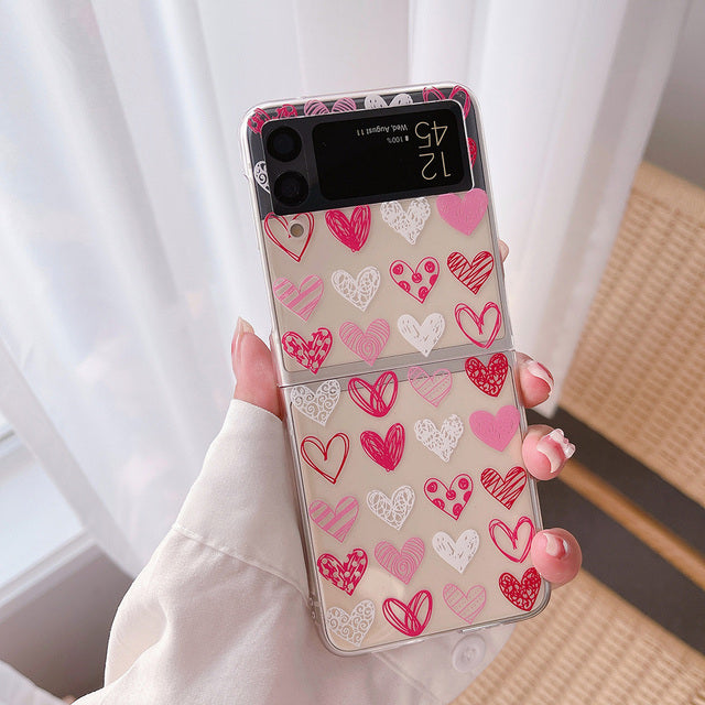 Lovely Colorful Heart Case For Samsung Galaxy Z Flip 4 5G - Galaxy Z Flip 4 Case